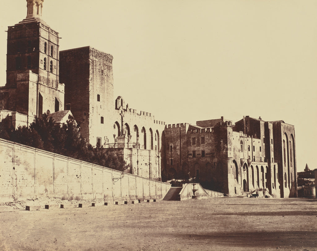 edouard Baldus:Avignon. Palais des Papes, Poster Print Wall Art
