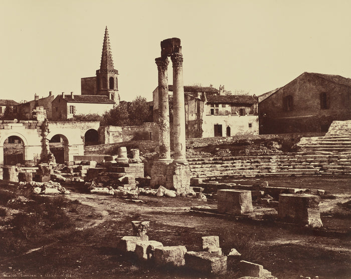 edouard Baldus:Théâtre Romain à Arles.,16x12