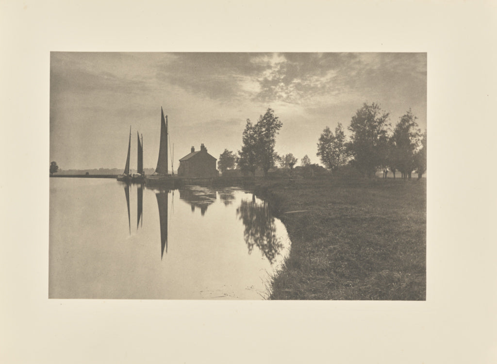 Peter Henry Emerson:Cantley: Wherries Waiting for the Turn o, Poster Print Wall Art