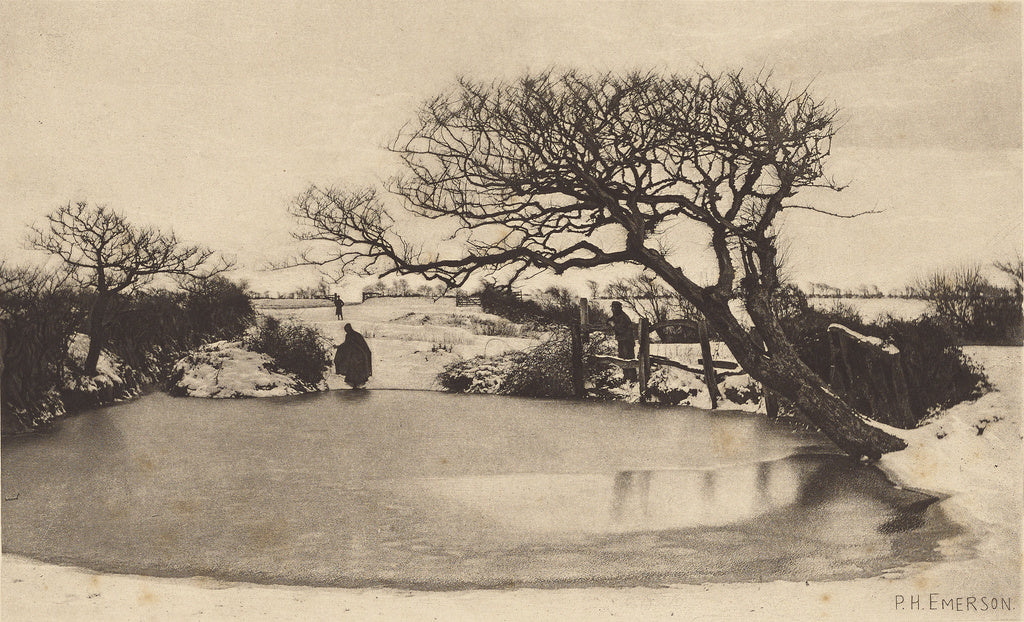 Peter Henry Emerson:A Winter's Morning, Poster Print Wall Art