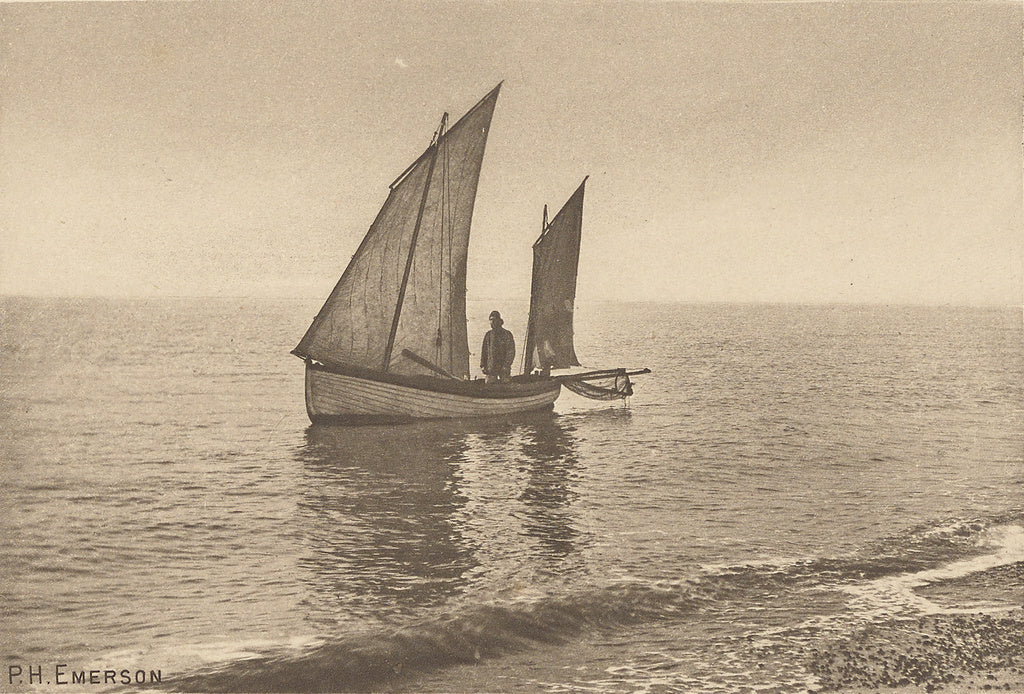 Peter Henry Emerson:A Misty Morning on the North Sea, Poster Print Wall Art
