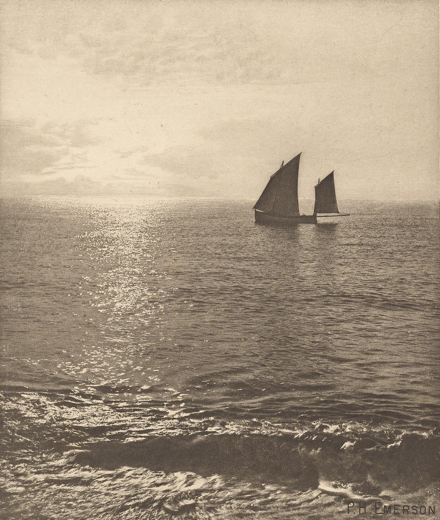 Peter Henry Emerson:Sunrise at Sea, Poster Print Wall Art