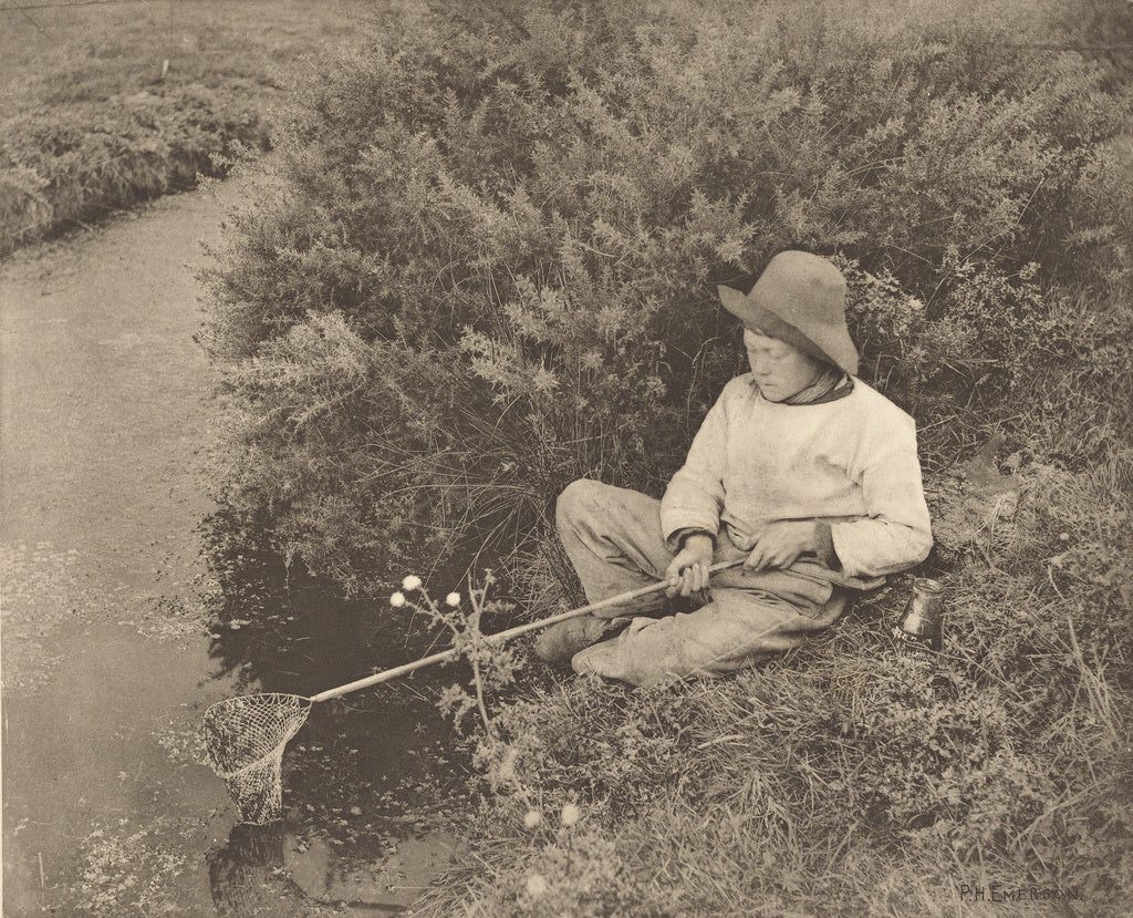 Peter Henry Emerson:The Stickleback Catcher, Poster Print Wall Art