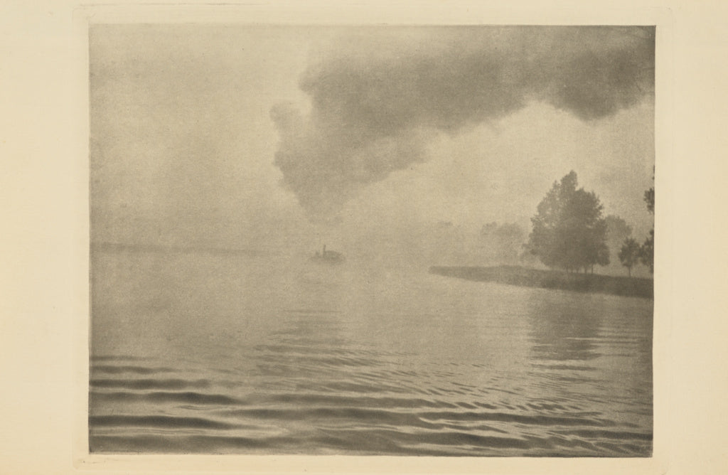 Peter Henry Emerson:The Misty River, Poster Print Wall Art