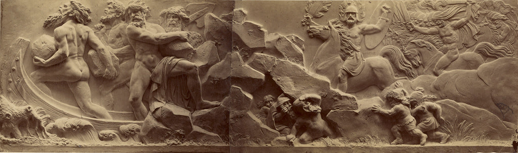 Ernst Alpers:[Giants Hurl Boulders at Gods], Poster Print Wall Art