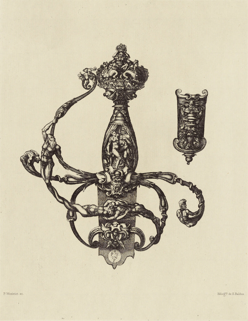 edouard Baldus:[Design for a Sword Hilt by Pierre Woeiriot],16x12"(A3)Poster