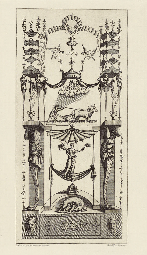 edouard Baldus:[Design by Enea Vico after Antique Paintings], Poster Print Wall Art