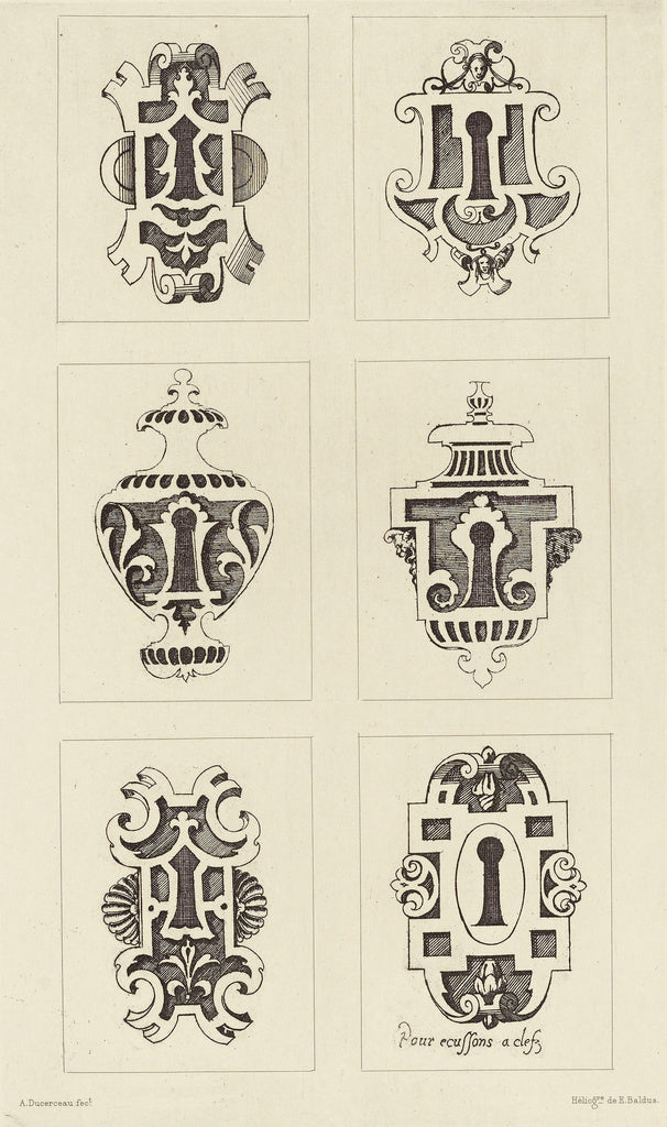edouard Baldus:[Design for Key Holes by Androuet du Cerceau],16x12