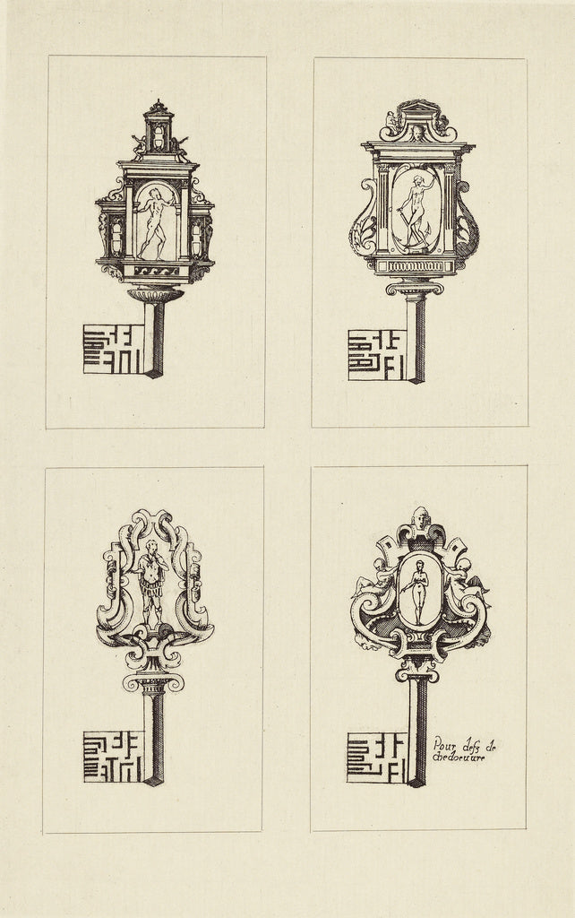edouard Baldus:[Design for Keys by Androuet du Cerceau], Poster Print Wall Art