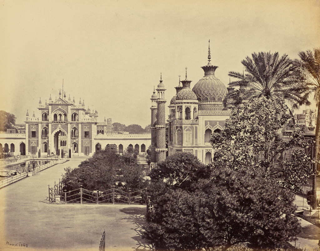 Samuel Bourne:Lucknow; The Gate and Garden of the Hooseinaba, Poster Print Wall Art
