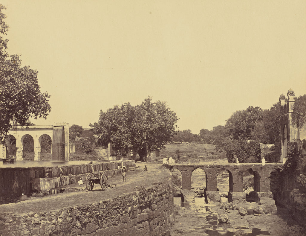 Unknown maker:Bridge and Gardens near the Musjid, Poster Print Wall Art