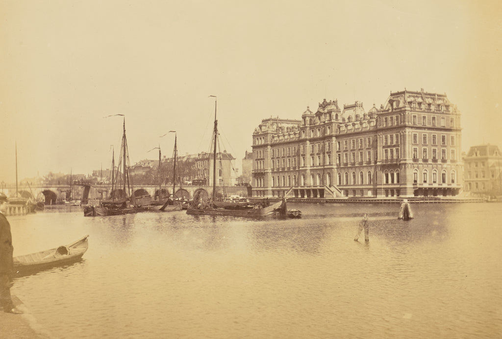 Unknown maker:[Canal View with the Royal Palace in the Dista, Poster Print Wall Art