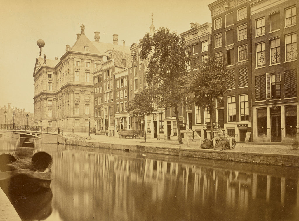 Unknown maker:[Canal View with the Royal Palace, Amsterdam], Poster Print Wall Art