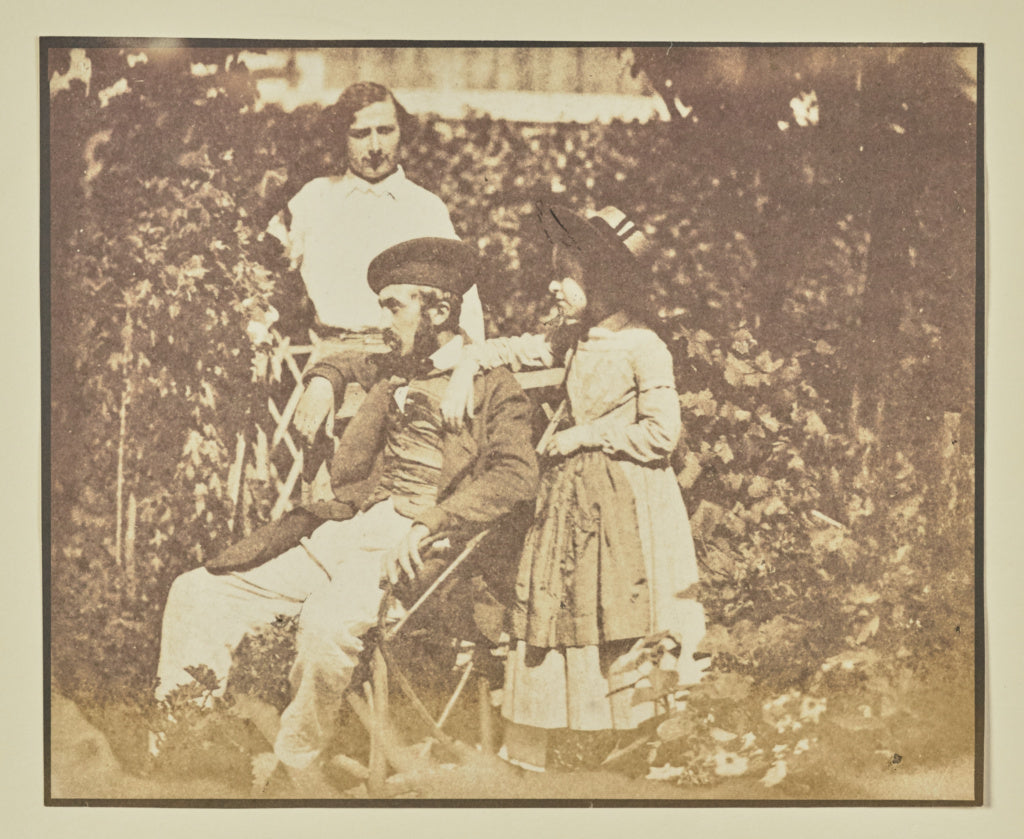 Hippolyte Bayard:[Group portrait in garden], Poster Print Wall Art