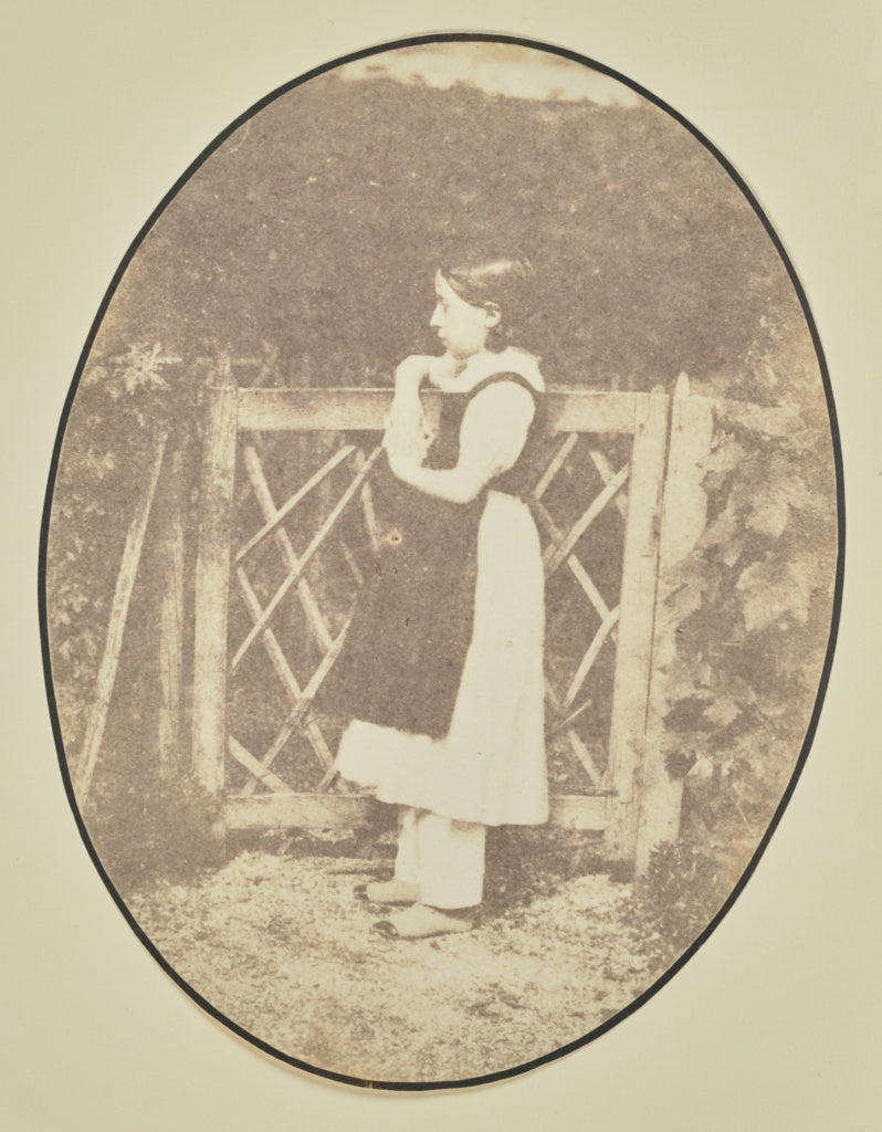 Hippolyte Bayard:[Portrait of girl at gate], Poster Print Wall Art