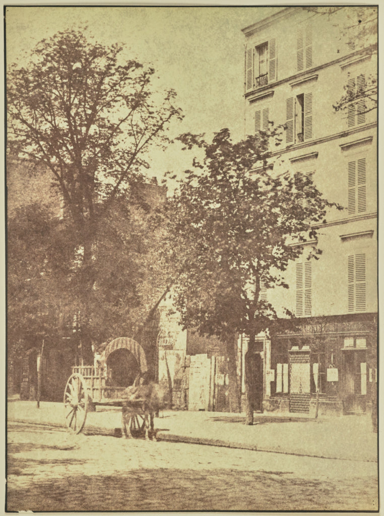 Hippolyte BayardAttributed to:[Cart on tree-lined street], Poster Print Wall Art