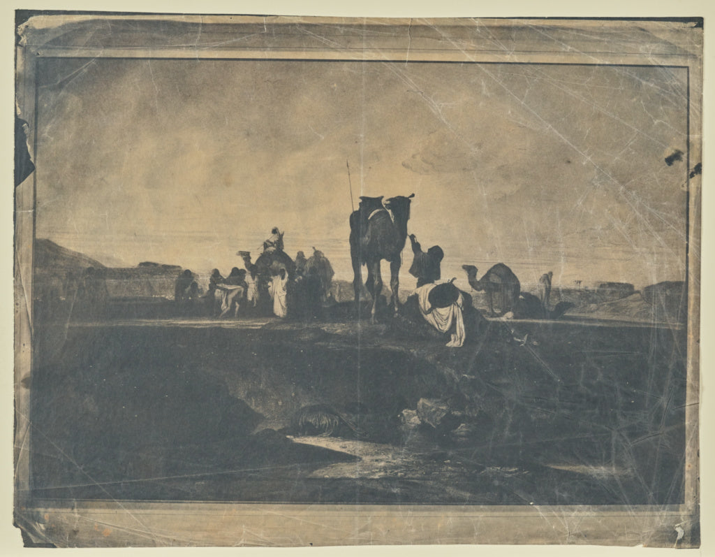 Unknown:[Desert Scene with Camels], Poster Print Wall Art