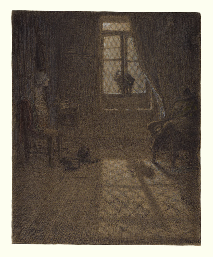 Jean-François Millet:"Le chat" or The Cat at the Window,16x12"(A3)Poster