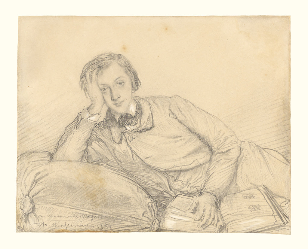 Théodore Chassériau:Portrait of Raymond de Magnoncourt, Poster Print Wall Art