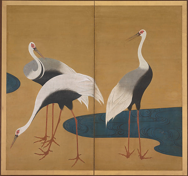 Cranes c1828–early 1830s-Suzuki Kiitsu,16x12"(A3)Poster