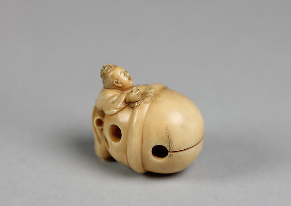 Netsuke in the form of a Bell with a Boy 18th–19th cent,  Poster Print
