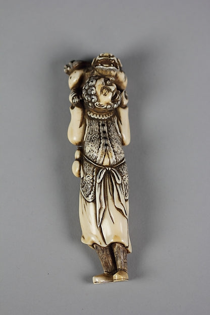Netsuke of Sennin with Karashishi 18th cent,16x12"(A3) Poster