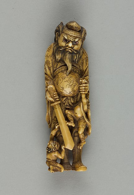 Netsuke of a Man and Two Demons 18th–19th cent,16x12"(A3) Poster