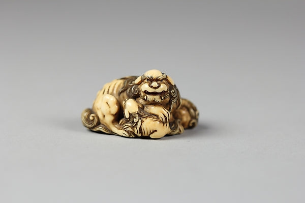 Netuske of Qilin and Two Cubs 19th cent,  Poster Print