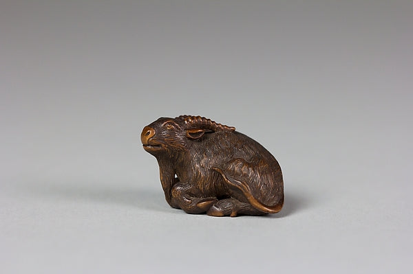 Netsuke of Goat 18th cent,  Poster Print Wall Art