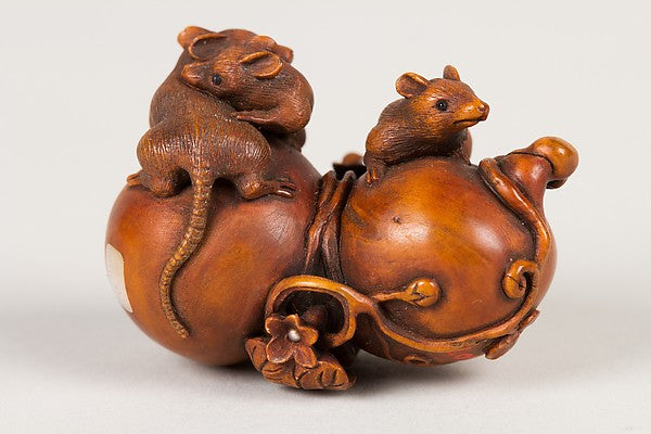 Netsuke of Gourd and Mice 19th cent,  Poster Print Wall Art