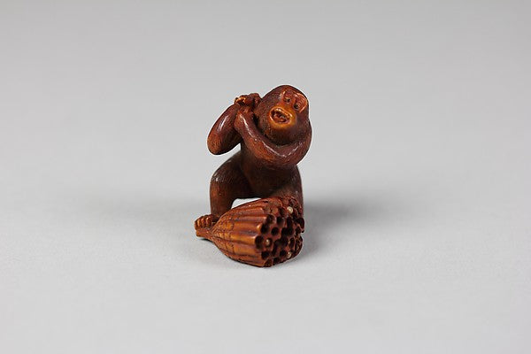 Netsuke of Monkey 19th cent,  Poster Print Wall Art