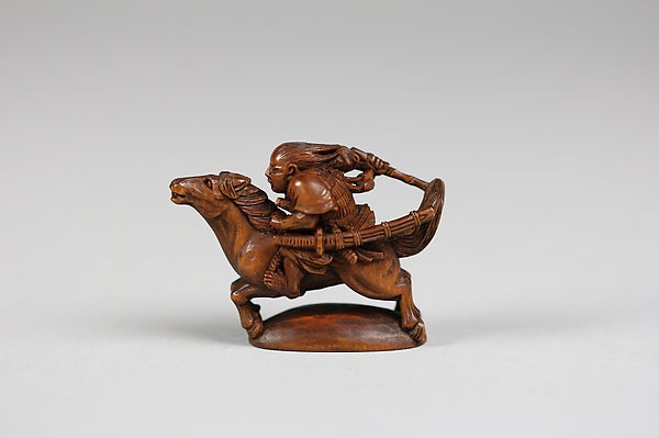 Netsuke of Equestrian Figure 19th cent,  Poster Print Wall Art