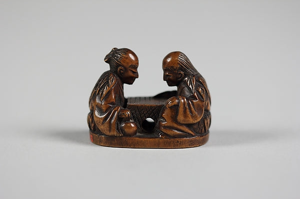 Netsuke of Figures Playing Go 19th cent,  Poster Print Wall Art