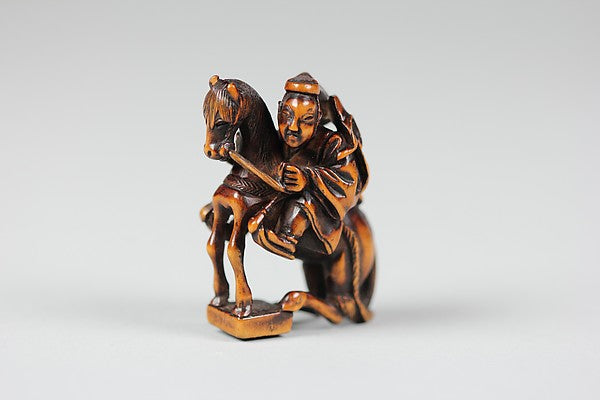 Netsuke of Equestrian Figure on a Go Board 19th cent,  Poster Print Wall Art