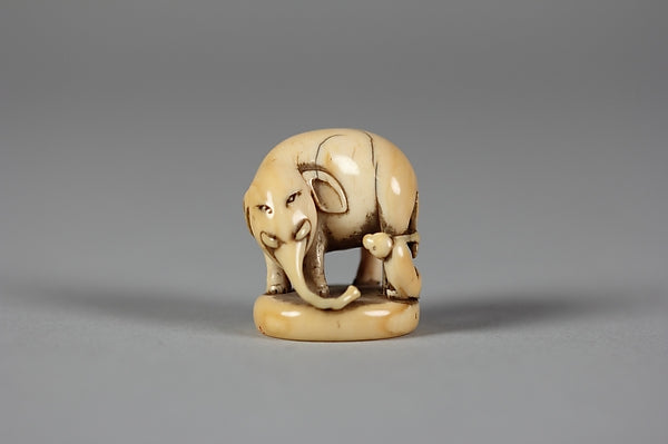 Netsuke of Elephant and Monkey 19th cent,  Poster Print