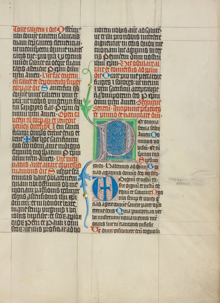 Master Michael:Decorated Initial P, Poster Print Wall Art
