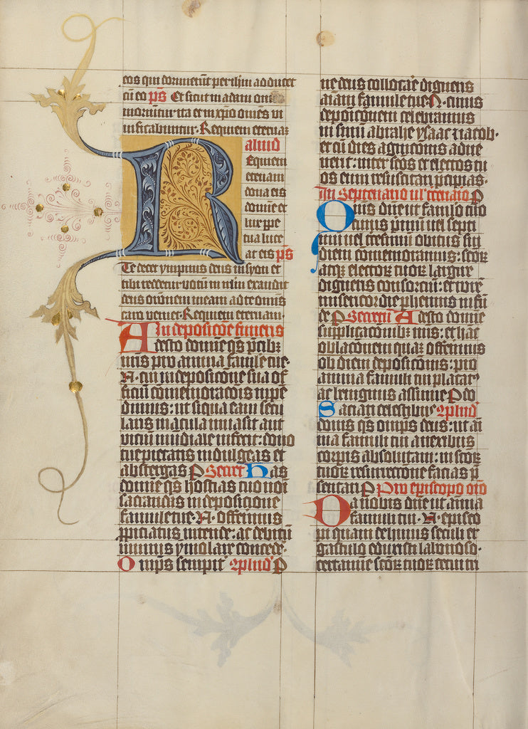 Master Michael:Decorated Initial R, Poster Print Wall Art