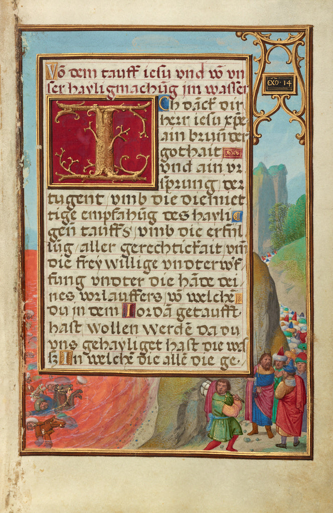 Simon Bening:Border with the Crossing of the Red Sea, Poster Print Wall Art