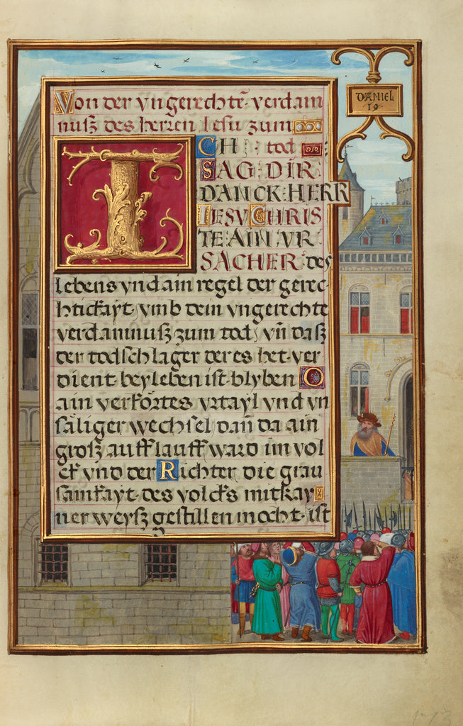 Simon Bening:Border with the People Demanding Daniel from Cy, Poster Print Wall Art