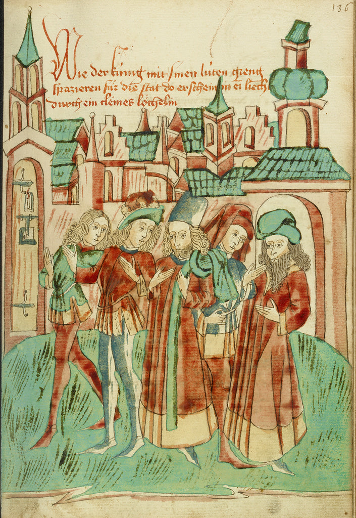 Hans SchillingFollower of:The King with His Court Strolling , Poster Print Wall Art