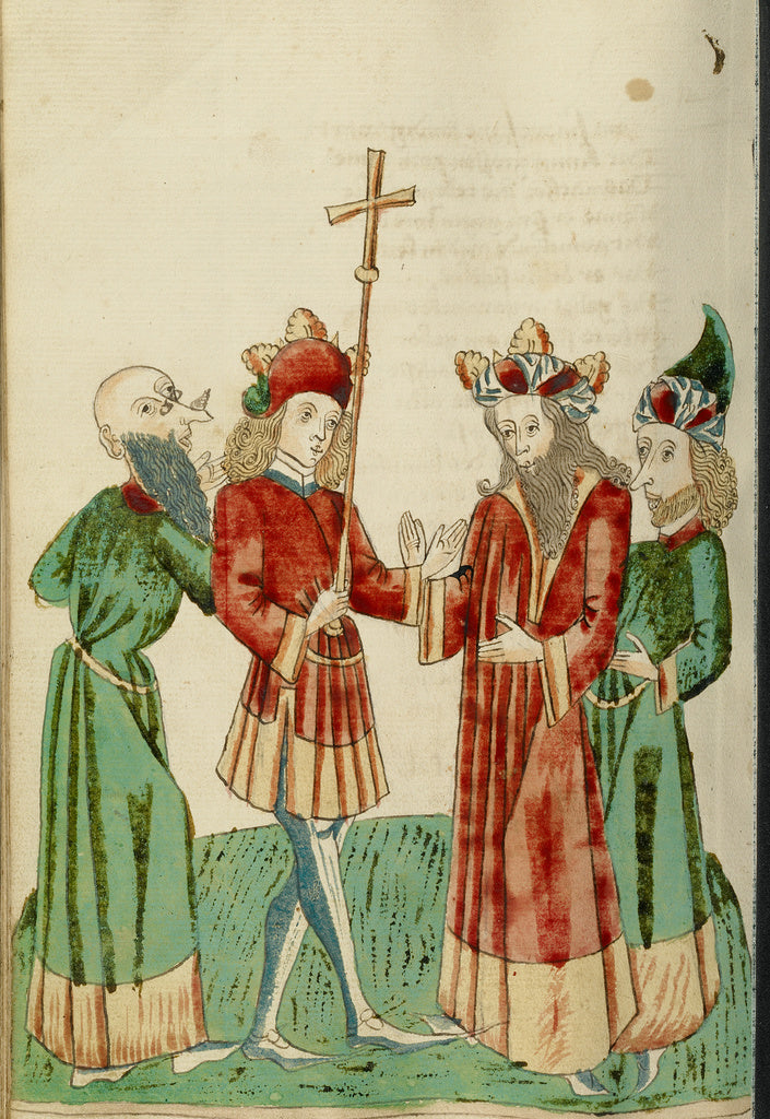 Hans SchillingFollower of:Avenir and Josaphat with Two Schol, Poster Print Wall Art
