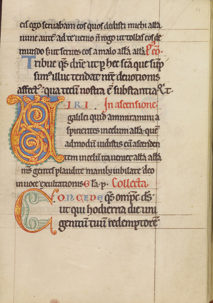 Unknown:Decorated Initial V; Decorated Initial C, Poster Print Wall Art
