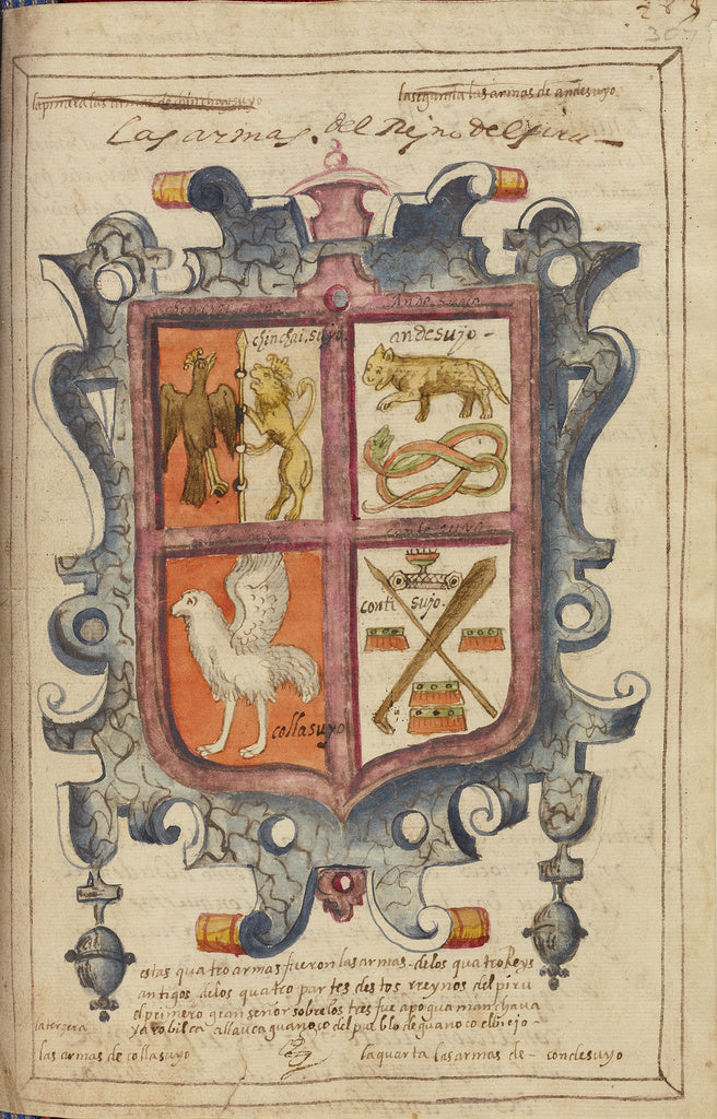 Unknown:Coat of Arms of the Kingdom of Peru, Poster Print Wall Art