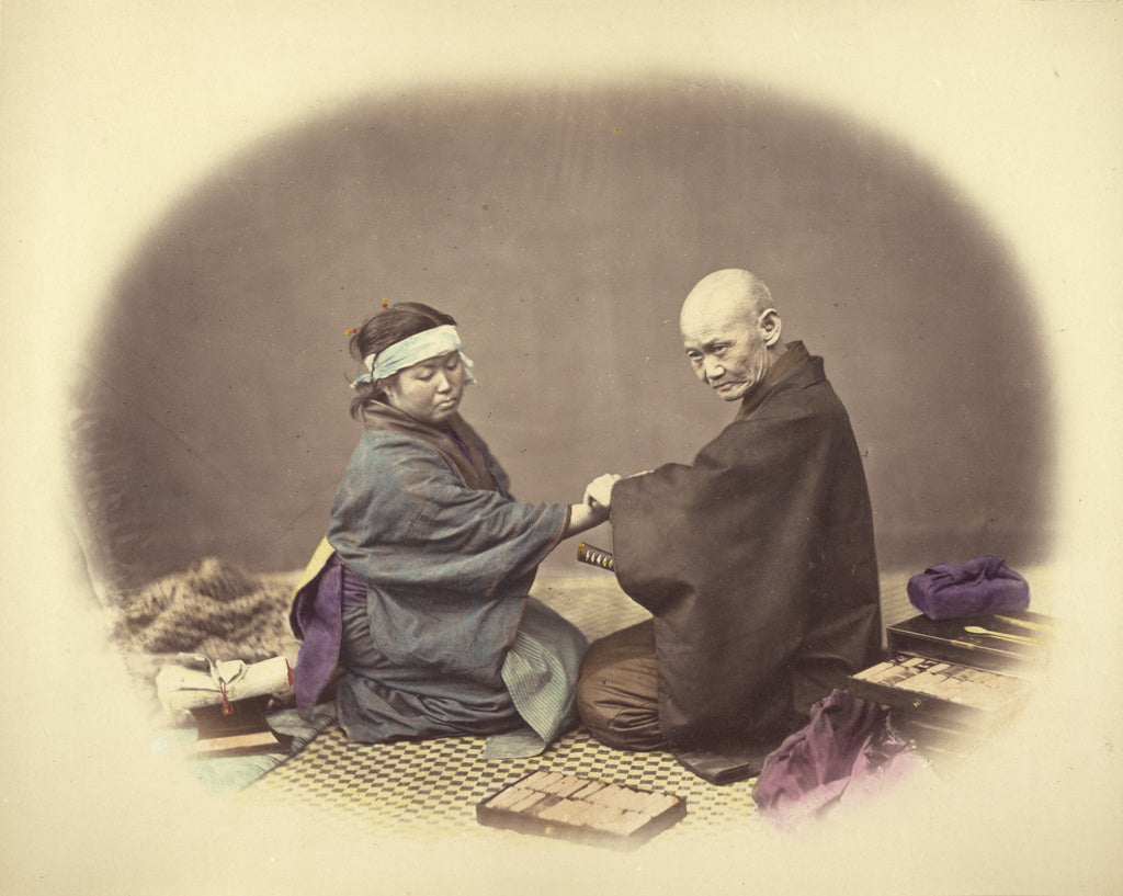 Felice Beato:Japanese Doctor and Patient, Poster Print Wall Art