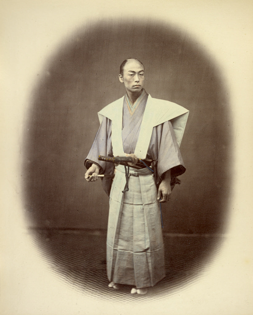 Felice Beato:Japanese Yakonin in Dress of Ceremony, Poster Print Wall Art