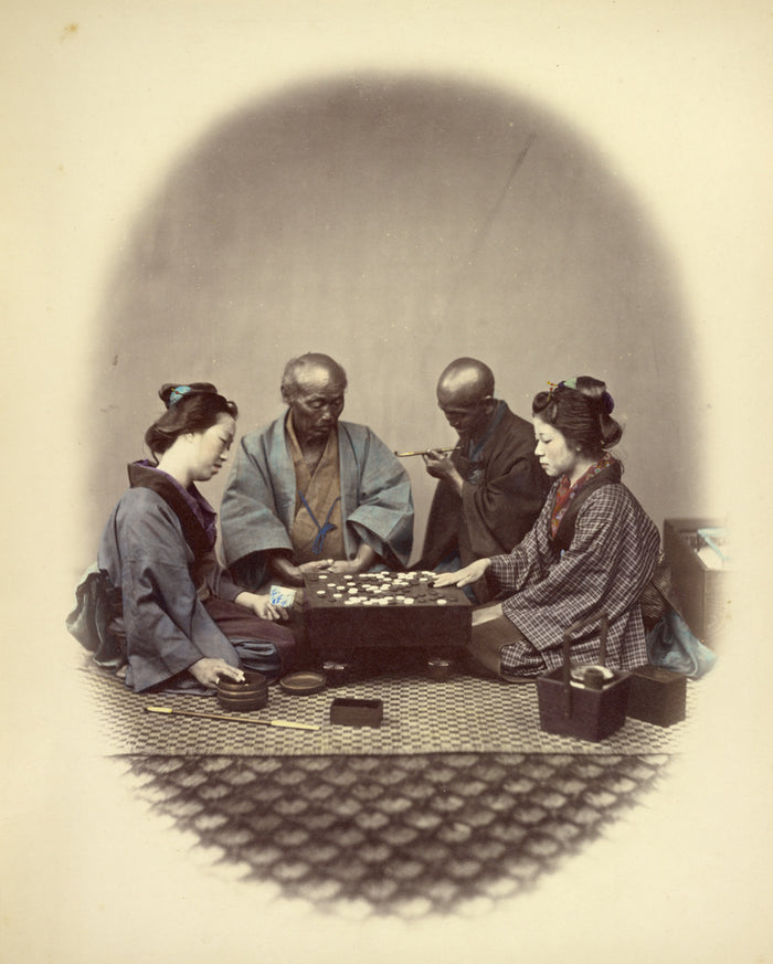 Felice Beato:Japanese Playing Goobun,16x12