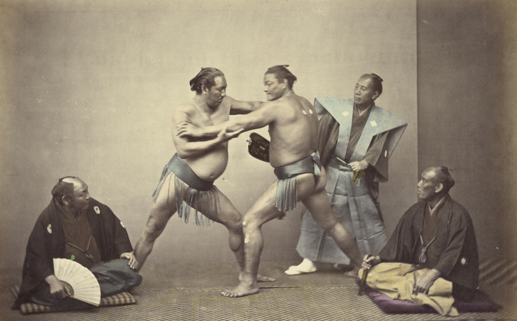 Felice Beato:Representatives of Nio, the Japanese Hercules, Poster Print Wall Art