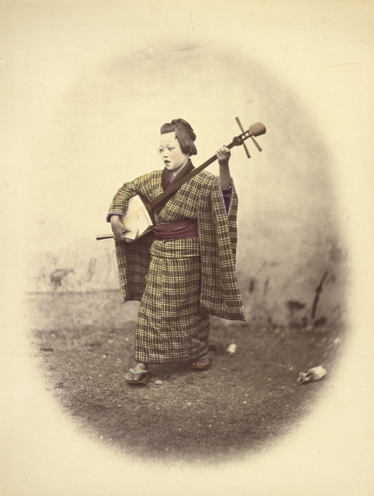 Felice Beato:[Street Singing Girl], Poster Print Wall Art