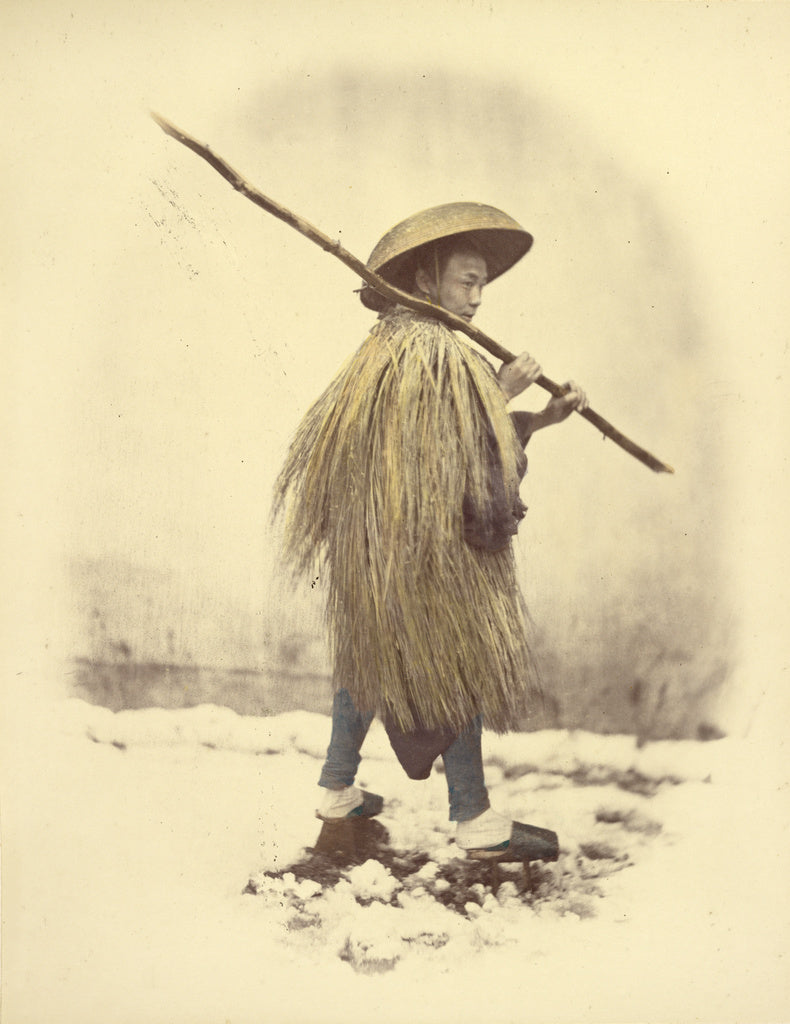 Felice Beato:[Man in a Straw Coat], Poster Print Wall Art