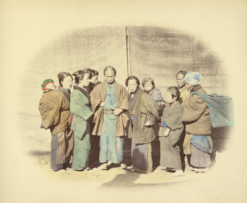 Felice Beato:Group in the Street, Poster Print Wall Art